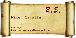 Rixer Sarolta névjegykártya