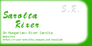 sarolta rixer business card